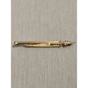 Anson Spear Mid Century Tie Clip Gold Tone Mens Vintage Tie Clip - 3.5"